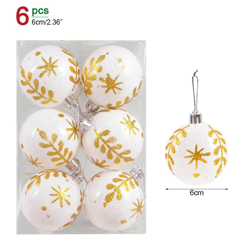 Kerstballen set rood, groen, wit en goud 6 stuks 6 cm voor kerstboomdecoratie