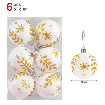 Kerstballen set rood, groen, wit en goud 6 stuks 6 cm voor kerstboomdecoratie