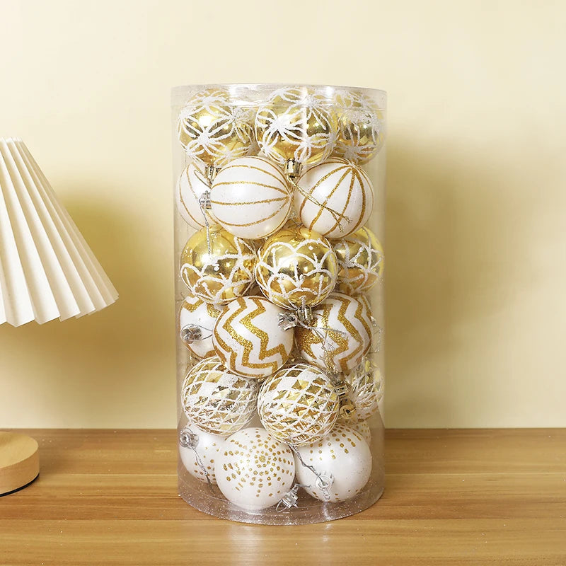 Kerstballen set goud wit 6cm luxe kerstboom decoratie - 30 stuks