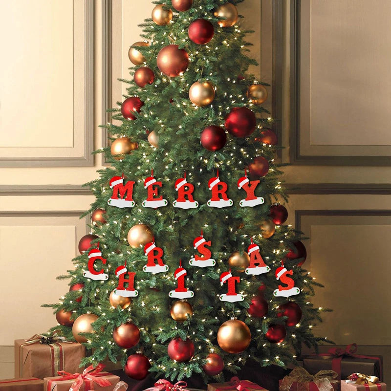 Kersthanger acryl letter decoratie Merry Christmas voor kerstboom