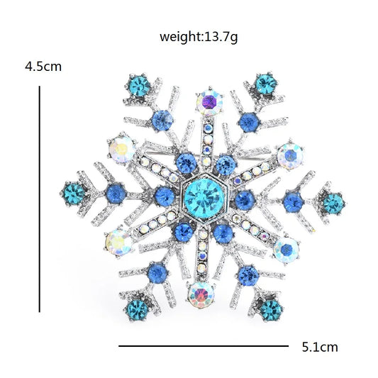 Broche Kerst | Blauwe Sneeuwvlok Speld voor Feest en Winterstijl