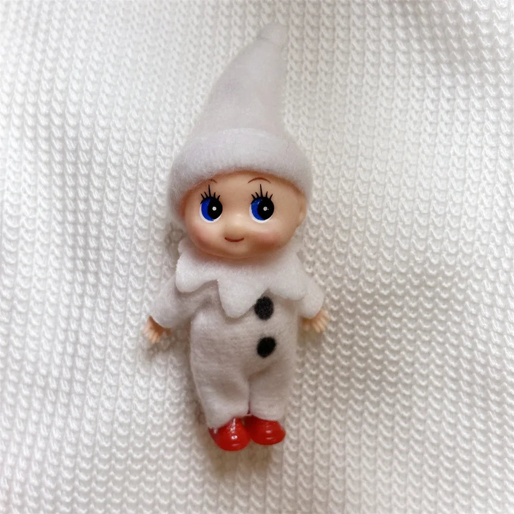 Kerst pop tweeling elf jongen en meisje – feestelijke mini decoratie