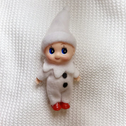 Kerst pop tweeling elf jongen en meisje – feestelijke mini decoratie