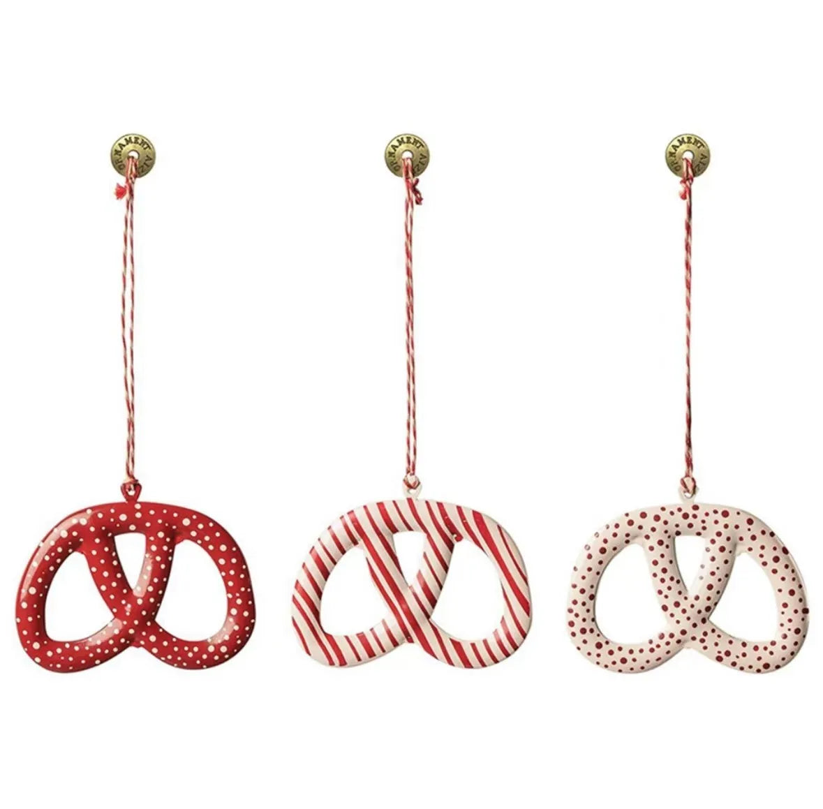 Metalen kersthangers handgeschilderd  unieke kerstboomdecoratie
