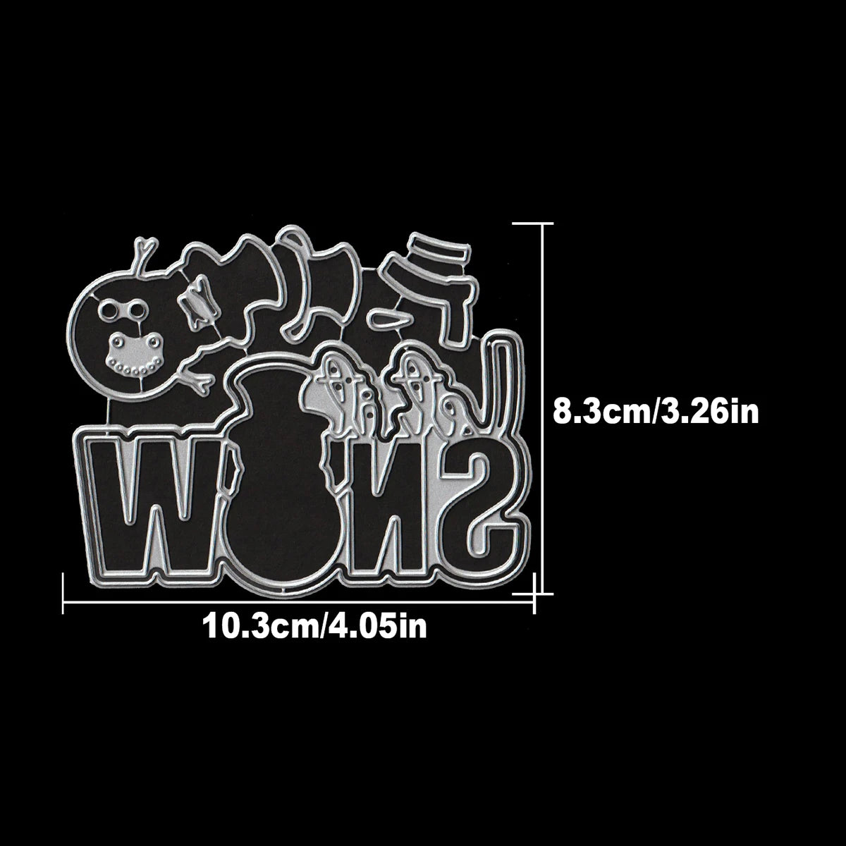 Snijmal Winterse Sneeuwpop met Let It Snow Tekst voor Kaarten en Scrapbooking