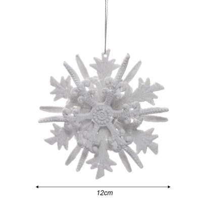 Kersthanger glitter sneeuwvlokken wit of goud – set van 1 tot 10 stuks voor boom of decoratie