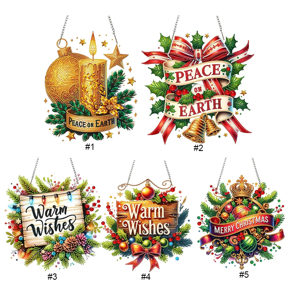 Diamond Painting Kerstkrans Wand- en Deurdecoratie Pakket