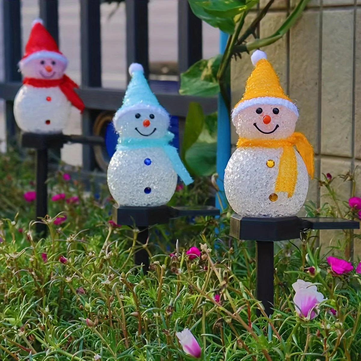 Solar Kerstverlichting Sneeuwpop – Tuinlamp op Zonne-energie IP44 Waterproof