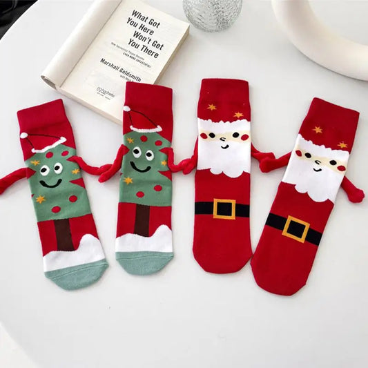 Kerstsok met magneet – creatieve kerstboom en kerstman sokken cadeau