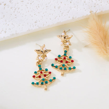 Kerst oorbellen sneeuwvlok met kristal – elegante feestelijke sieraden voor dames