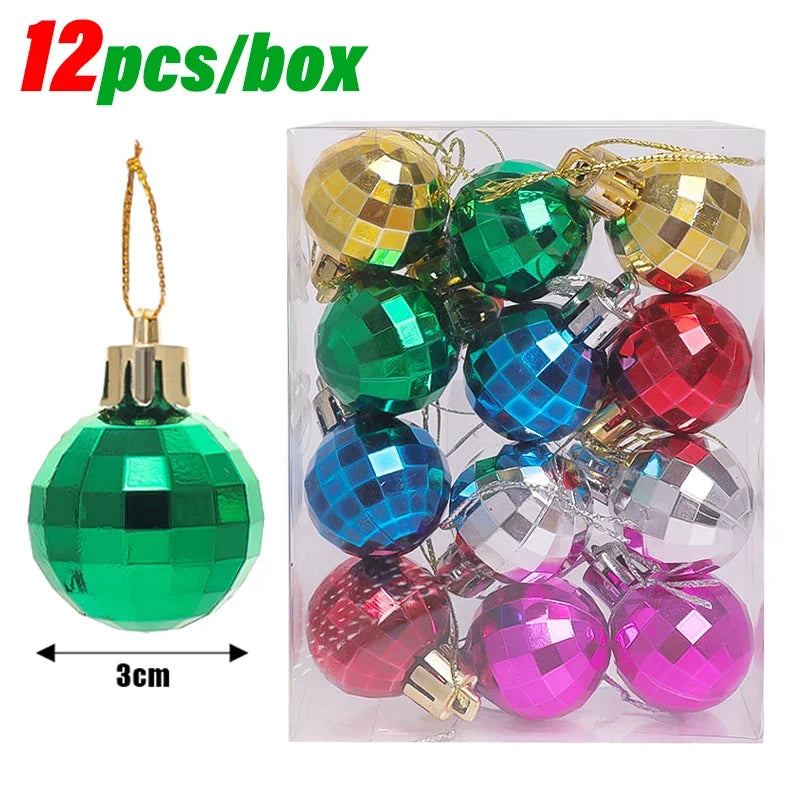 Kerstballen set mini 3CM – kleurrijke kerstdecoratie voor boom en huis