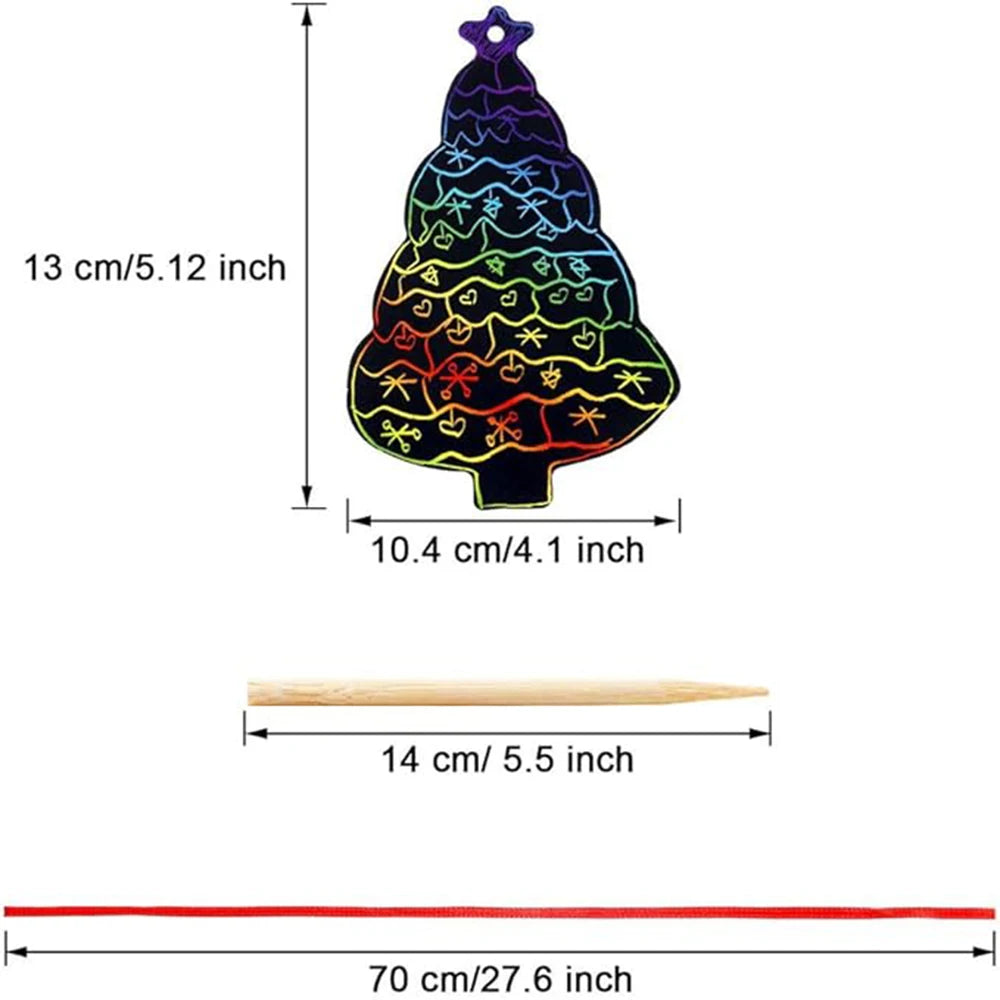 Krastekeningen Kerstset – 12 Magische Regenboog Ornamenten