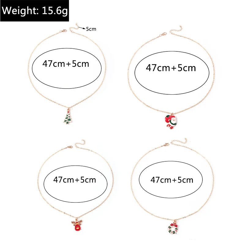 Kerst Ketting met Rendier, Belletjes en Kerstboom Hanger – Feestelijke Sieraden voor Dames