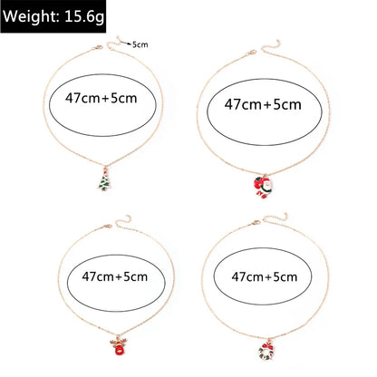 Kerst Ketting met Rendier, Belletjes en Kerstboom Hanger – Feestelijke Sieraden voor Dames
