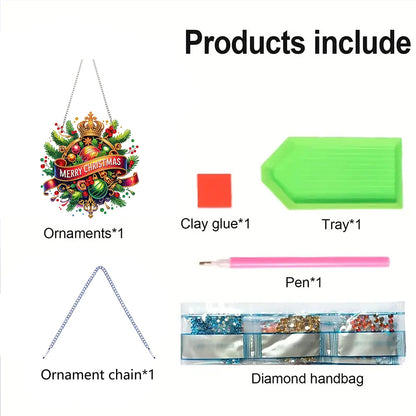 Diamond Painting Kerstkrans Wand- en Deurdecoratie Pakket