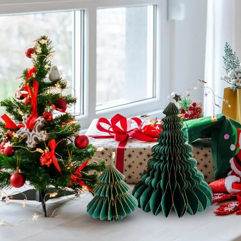 Opvouwbare Kerstboom – Papieren Decoratie Set (Groot & Klein)