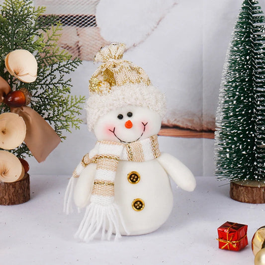 Kerst pop witte kerstman en sneeuwman pluche ornament voor boom en decoratie