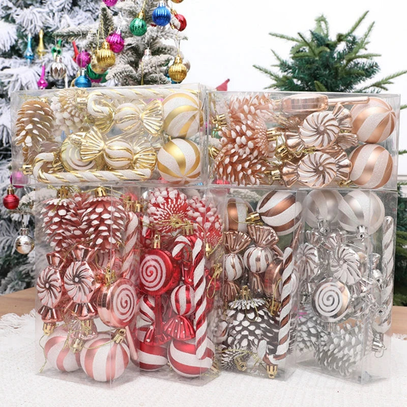 Kerstballen set 13-delig – Lollies, zuurstokken & dennenappels als hanger