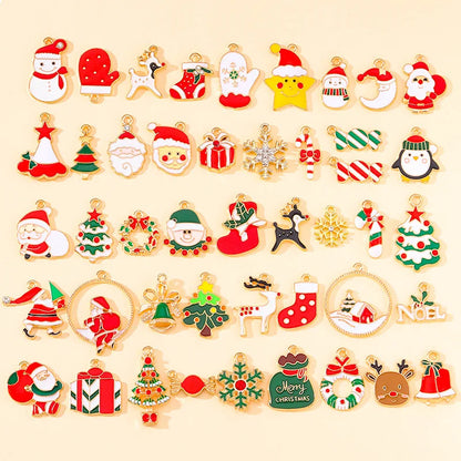 Kerst hanger Kerstman & Gingerbread set voor sieraden en decoratie - 10 stuks