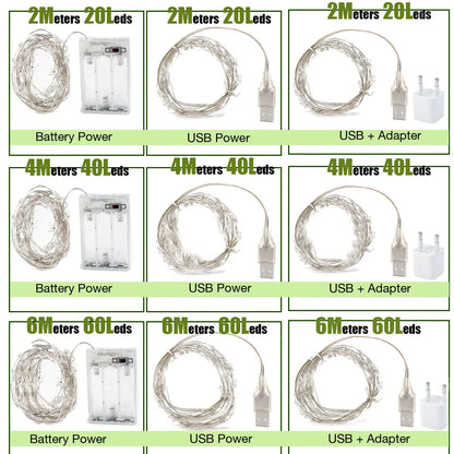 Kerst Lichtsnoer 4M Sterren Mini LED Sfeerverlichting op Batterijen – Binnen & Buiten