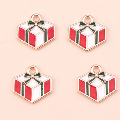 Kerst hangers mix sneeuwpop, Kerstman en meer emaille bedels voor sieraden - 10 stuks