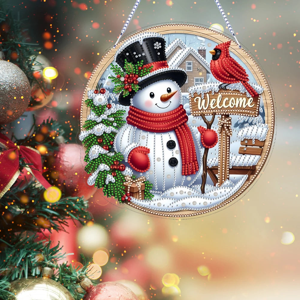 Diamond Painting Kerstkrans raamdecoratie met strass steentjes