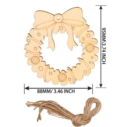 Houten figuur om zelf te schilderen/kleuren – Kerstboom hangornamenten van hout (set)