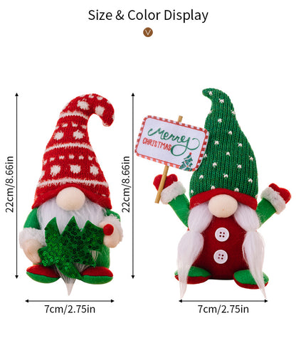 Kerst pop cactus kabouter met gebreide muts – sfeervolle kerstversiering
