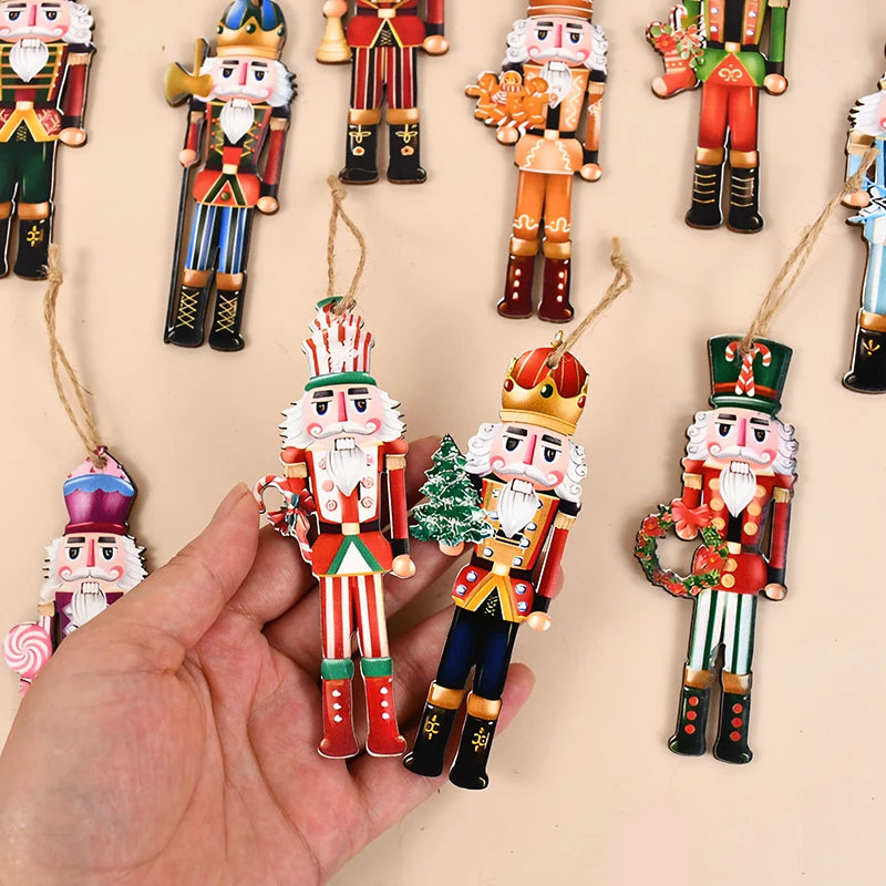 Set kersthangers houten notenkraker ornamenten voor kerstboom decoratie