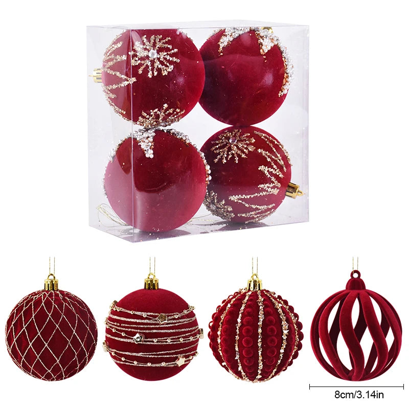 Kerstballen set rood glanzend 8cm voor feestelijke boomdecoratie