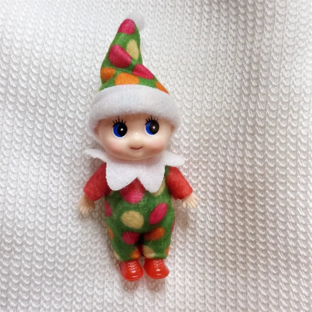 Kerst pop tweeling elf jongen en meisje – feestelijke mini decoratie