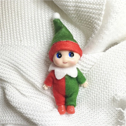Kerst pop tweeling elf jongen en meisje – feestelijke mini decoratie
