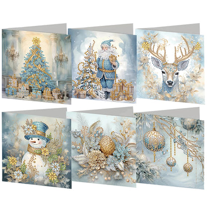 Diamond Painting Kerstkaarten set – 6 stuks creatieve kerstkaarten maken - HK028
