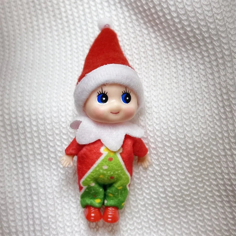 Kerst pop tweeling elf jongen en meisje – feestelijke mini decoratie