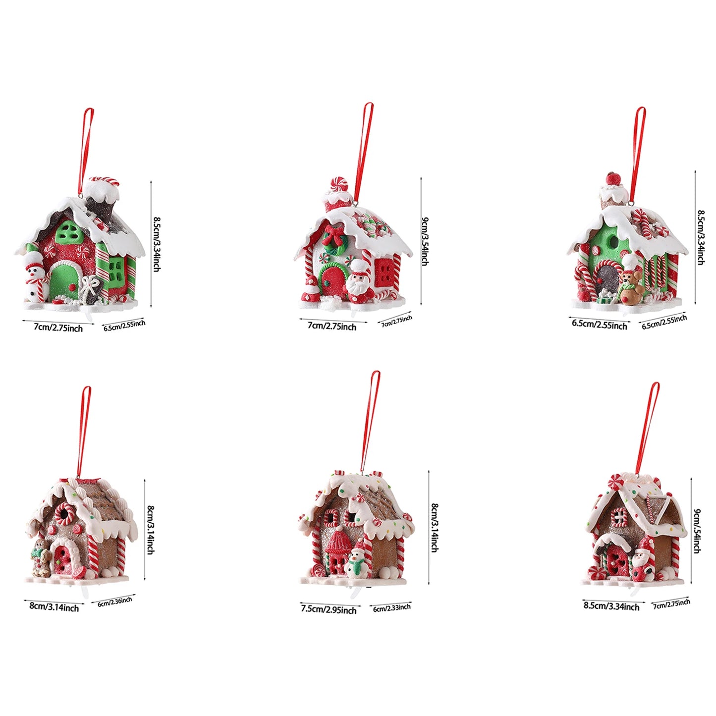 Kerst LED Hanger Peperkoekhuis met sneeuwpop of Kerstman Ornament