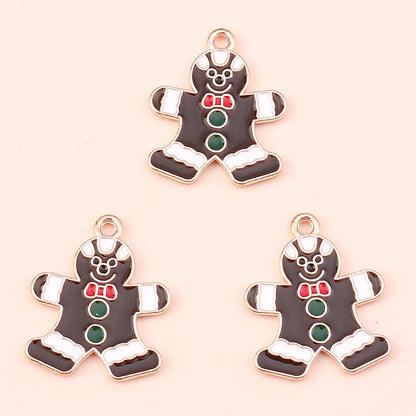 Kerst hangers mix sneeuwpop, Kerstman en meer emaille bedels voor sieraden - 10 stuks