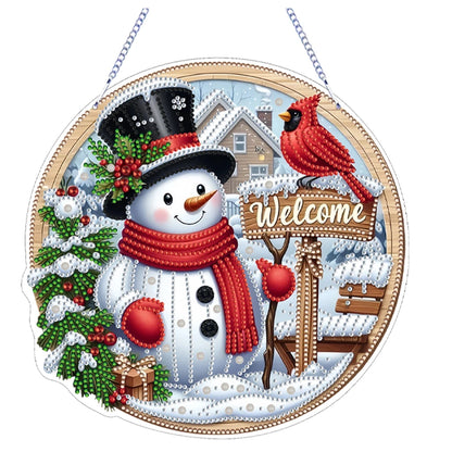 Diamond Painting Kerstkrans raamdecoratie met strass steentjes