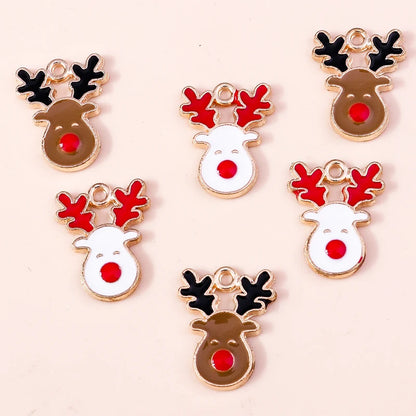 Kerst hangers rendier emaille bedels dieren voor sieraden en decoratie - 20 stuks
