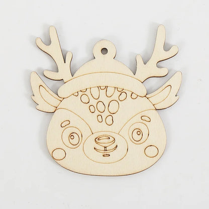 Houten figuur om zelf te kleuren/schilderen kerstboom hanger decoratie