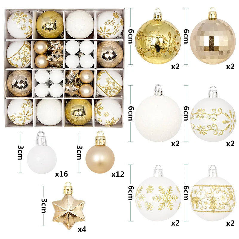 Luxe Kerstballen set met Sneeuwvlokken en Feestelijke Decoratie