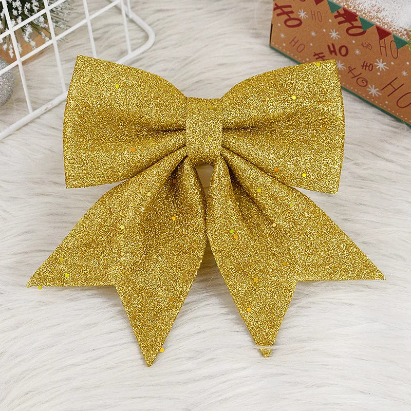 Kerstboom ornament rode gouden strik met glitters voor feestelijke decoratie
